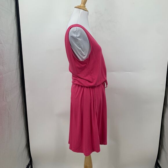 Sweaty Betty Tank Dress Women XS Pink Take It Easy Drop Waist Stretch Tie V Neck - Picture 5 of 16
